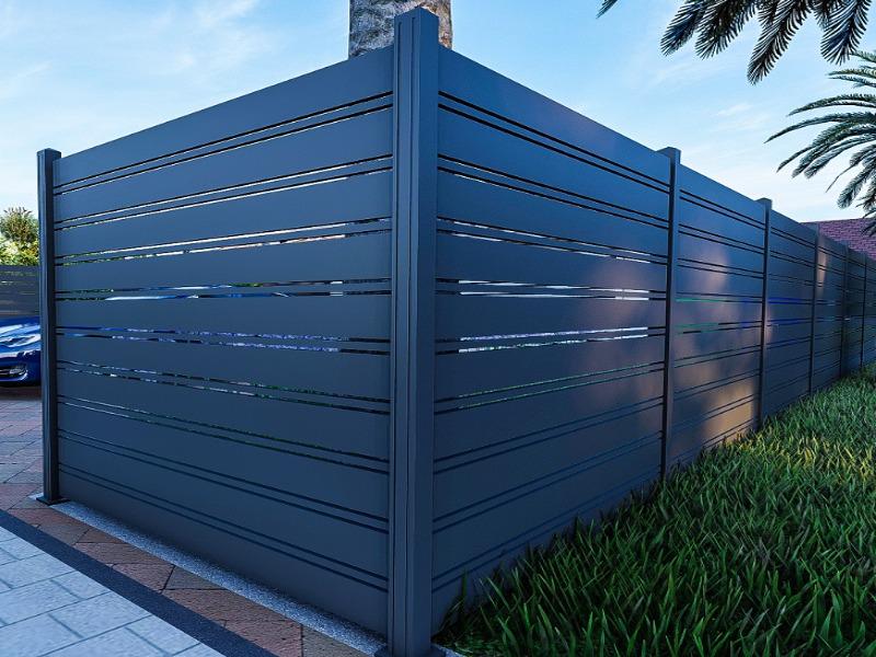 aluminum horizontal slat fence