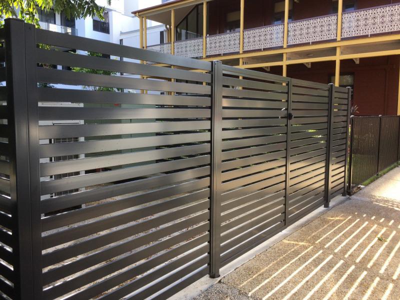 1x2 aluminum horizontal slat fence